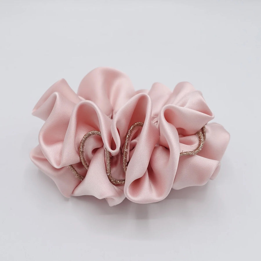 BEATRICE - Satin Scrunchie with Glitter Edge