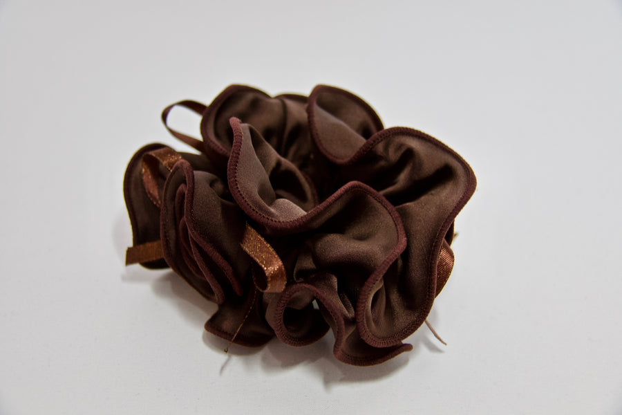 AMELIA - Satin Side Flower Scrunchie