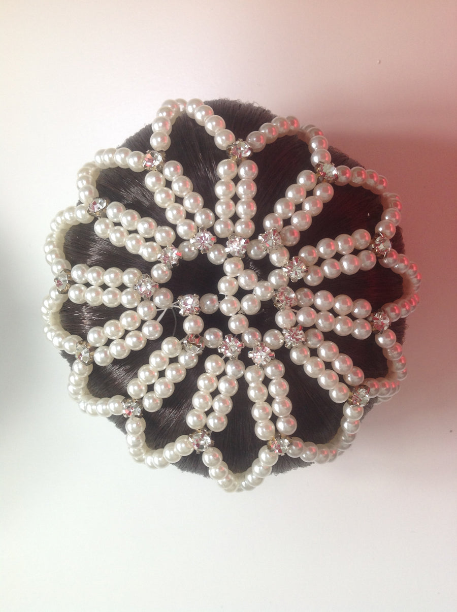 Pearl and Crystal Beaded Bun Nets
