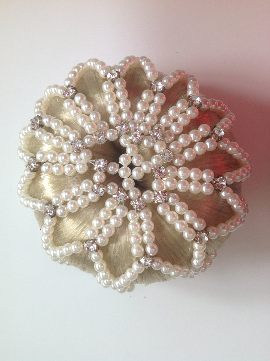 Pearl and Crystal Beaded Bun Nets