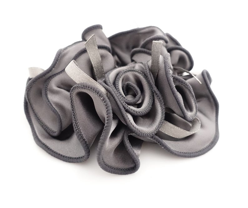 AMELIA - Satin Side Flower Scrunchie